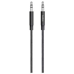 BELKIN Аудиокабель Metallic Premium Audio Mini-Jack 3.5mm&Mini-Jack 3.5mm AUX Cable. Длина: 1,2м. Цвет: черный