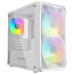 POWERCASE Корпус Mistral Micro A3W ARGB, Tempered Glass, 2x 140mm ARGB PWM+1x 120mm ARGB PWM, белый, mATX (CMMAW-A3)