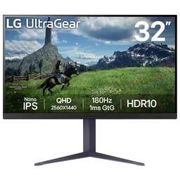 LG Монитор 31,5" 32GS85Q-B, 16:9, IPS, QHD, 1ms, 350cd, 180Hz, HDMI, DP, USB, HAS