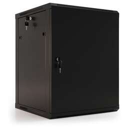 HYPERLINE Шкаф коммутационный (TWB-0645-SR-RAL9004) настенный 6U 600x450мм пер.дв.стал.лист 60кг черный 275мм 180град. 367мм IP20 сталь