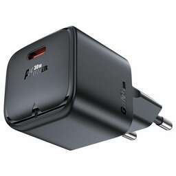 ACEFAST Сетевое зарядное устройство A77 mini PD30W GaN USB-C charger (EU). Цвет: черный