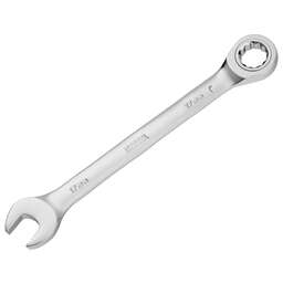 DENZEL Ключ комбинированный трещоточный, 17 мм, CrV, матовый хром 14711