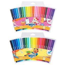 DELI Фломастеры EC165-24 Colorwow круг. пулевидный пиш. наконечник Вентилируемый смываемые 24цв. (24шт.)