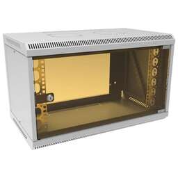SUPRLAN Шкаф коммутационный ТВЛ-6U-600-350-СР (05-1060) настенный 6U 600x350мм пер.дв.стекл направл.под закл.гайки 70кг RAL 7035 285мм 13.3кг 360мм металл