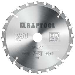 KRAFTOOL Fast, 250 х 32 мм, 24Т, пильный диск по дереву (36950-250-32)