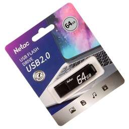NETAC Флеш Диск 64GB U351 NT03U351N-064G-20BK USB2.0 черный