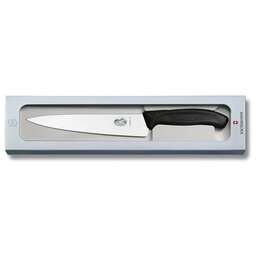 VICTORINOX Нож кухонный Swiss Classic (6.8003.19G) стальной разделочный лезв.190мм прямая заточка черный подар.коробка