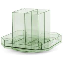 DELI Органайзер настольный 8942GREEN 140x140x98мм зеленый пластик