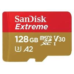 SANDISK Карта памяти microSDXC UHS-I Extreme 128 ГБ, 190 МБ/с, Class 10, SDSQXAA-128G-GN6GN, 1 шт., без адаптера