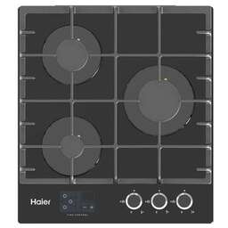HAIER Газовая варочная панель HHX-G53CNSB, 3 конфорки, закаленное стекло, черный