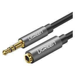 UGREEN Кабель аудио AV118, Jack 3.5 (m) - Jack 3.5 (f), 1м, черный [40673]