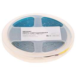 REXANT Лента светодиодная 24В, COB 8Вт/м, 320 LED/м, 6500K, 8мм, 5м, IP20