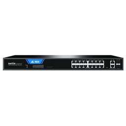 NETIS Коммутатор ST220GPR-2G2S (L2) 18x1Гбит/с 2SFP 16PoE 225W настраиваемый