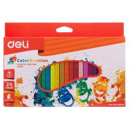 DELI Восковые мелки EC20020 Color Emotion трехгранные 24цв. картон.кор./европод