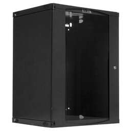 LANMASTER Шкаф коммутационный Next TWT-CBWNG-12U-6X4-BK настенный, стеклянная передняя дверь, 12U, 550x658x450 мм