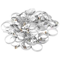 СИБРТЕХ Хомуты металлические, Стандартное болтовое крепление 25-40 мм, 50 штук в упаковке, ширина 9 мм 47560