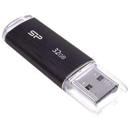 SILICON POWER Флеш Диск 32GB Ultima U02 SP032GBUF2U02V1K USB2.0 черный