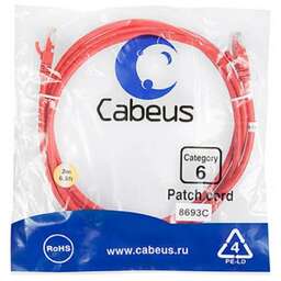 Cabeus PC-UTP-RJ45-CAT.6-2M-RD