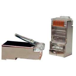 HYPERLINE Коннектор (PLUG-8P8C-U-C5-SH-100) FTP кат.5E RJ45 прозрачный (упак.:100шт)