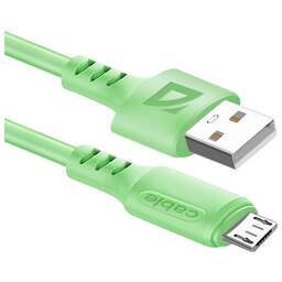 DEFENDER (87108GRN) USB кабель F207 Micro 1м,2.4А,силикон
