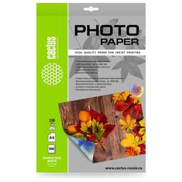 CACTUS Фотобумага CS-MA4220100DS A4/220г/м2/100л./белый матовое/матовое для струйной печати