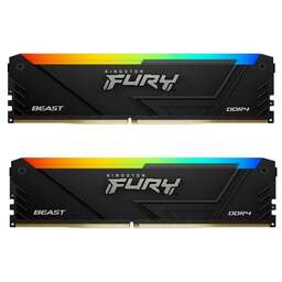 KINGSTON Модуль памяти 32GB FURY Beast RGB KF432C16BB2AK2/32 DDR4 3200 DIMM Gaming Memory Non-ECC, CL16, 1.35V, Kit (2*16GB), RTL