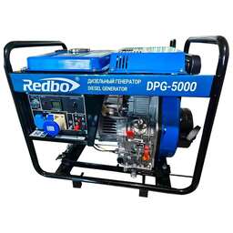 REDBO DPG-5000 Генератор дизельный (418см3, 5.0 кВт./5.5 кВт,ручной/электро стартер, дисплей)