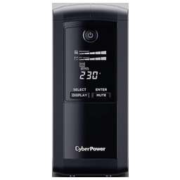 CYBERPOWER ИБП VP1000ELCD, 1000VA/550W, L-INT, A.SIN, LCD, USB, RS232, RJ45/11, SCHUKOx4