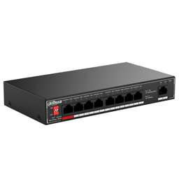 DAHUA Коммутатор 9-port 10/100M RJ45 8-port PoE Switch, 96W, Metal case