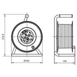 IEK Удлинитель силовой Garden, розеток 4шт, 2x1.0 кв.мм, 10A, 40м, ПВС, катушка, желтый [wkp23-10-04-40]