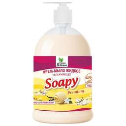 CLEAN&GREEN CG8116 Крем-мыло жидкое "Soapy" ваниль со сливками увлажняющее с дозатором 1000 мл.