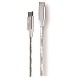 AKSBERRY (6900288570018) X161 Spring USB C to Lightning 9V/3A, 27W 1м в металлической оплетке, серебристый