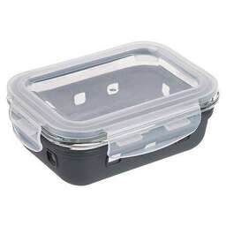 MALLONY Контейнер MASSIMO, 370 мл, из жаропрочного стекла с крышкой с защёлками в силиконовой подставке (108338)